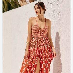 Red Patterned Maxi Dress